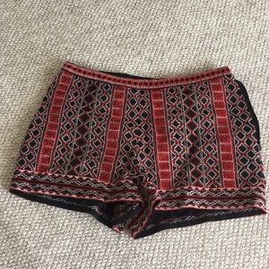 FOREVER 21 black/red embroidered shorts NWT